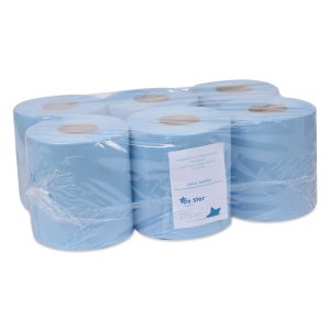 De Ster Bedrijfshygiëne poetspapier midi 1-laags blauw