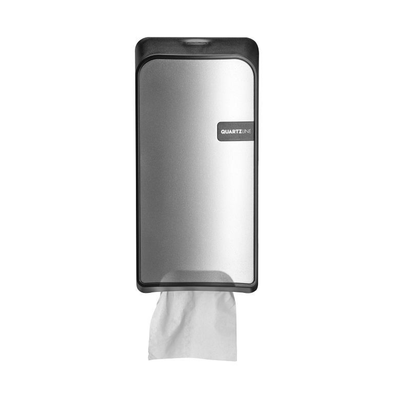 Toiletpapierdispenser bulkpack Quartz zilver / zwart