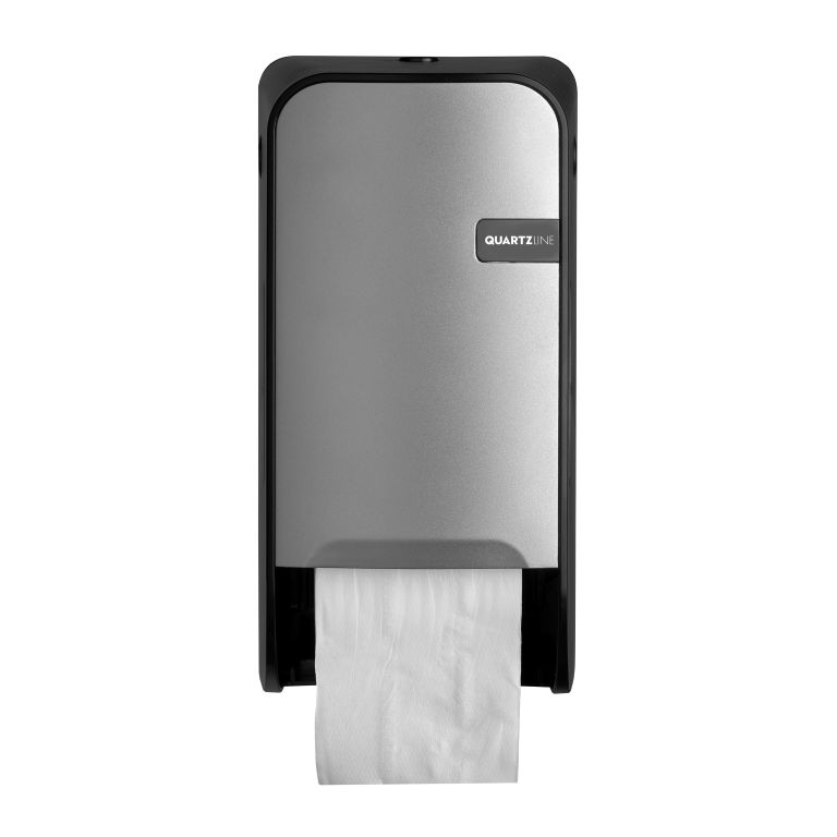 Toiletrolhouder doprol Quartz zilver / zwart
